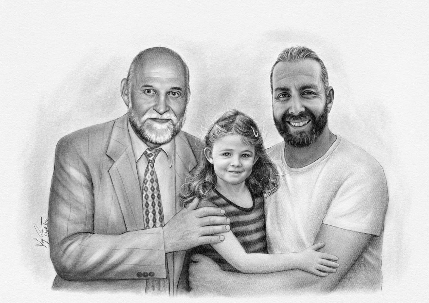 Customer photo review of Portrait zeichnen lassen vom Foto - 100% handgezeichnet von echten Künstlern