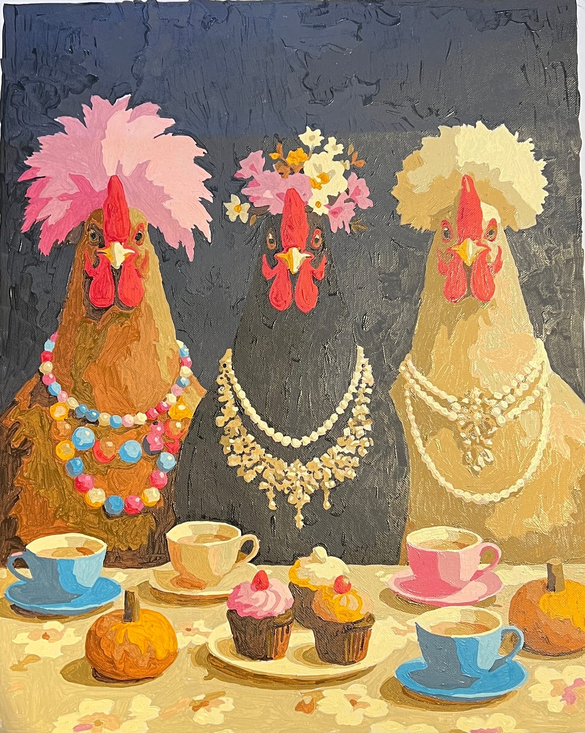 Customer photo review of Fancy Chickens Society | Paint by Number