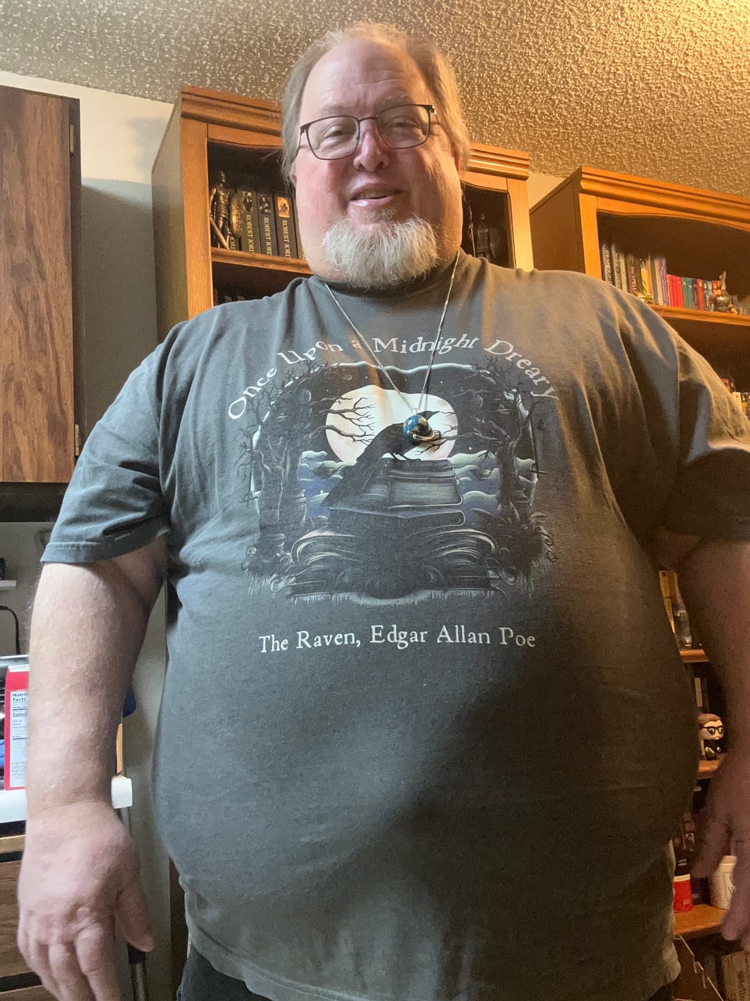 Customer photo review of Vintage Edgar Allan Poe Shirt - Once upon a midnight dreary