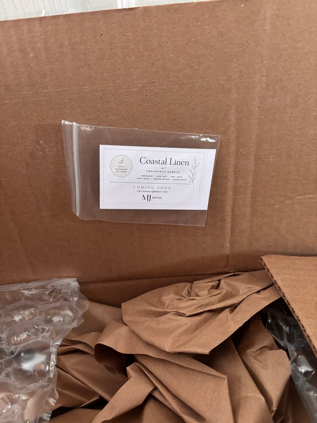 Customer photo review of Complementary Fragrance Sample Card