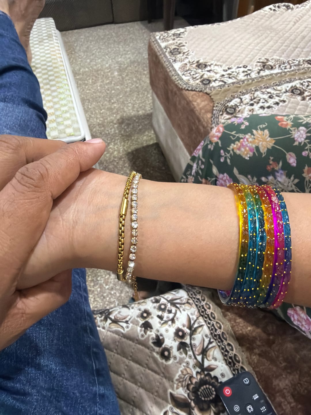 Customer photo review of Gold Beaded Bracelet