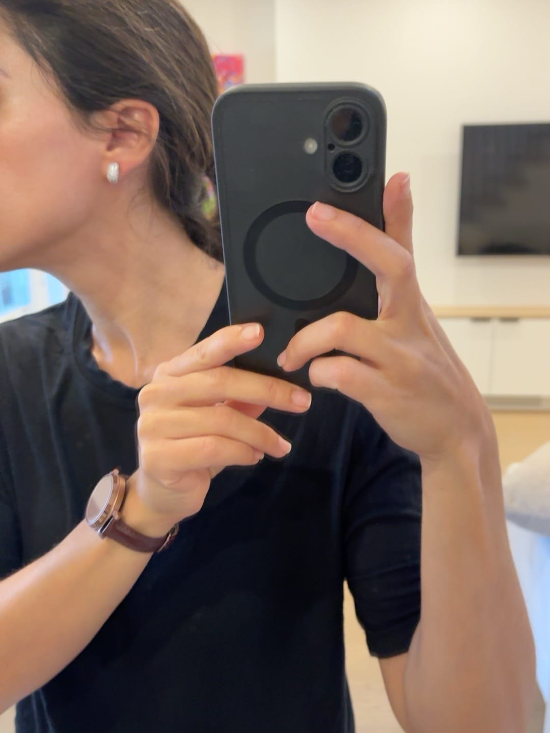 Customer photo review of Sarah Pavé Clip On Earrings in Silver