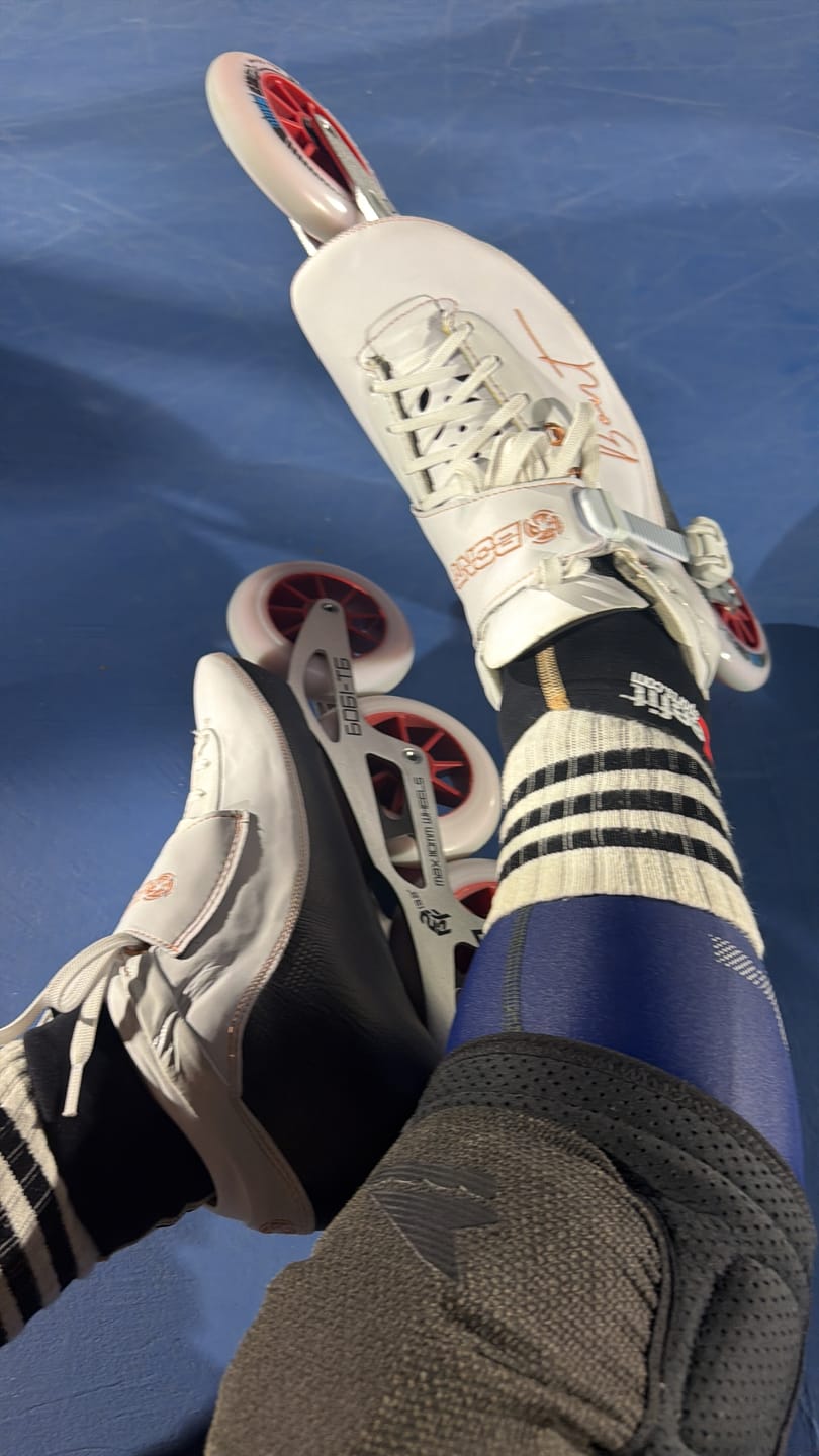 Customer photo review of Hi-Performance Skating Compression Tights - Navy