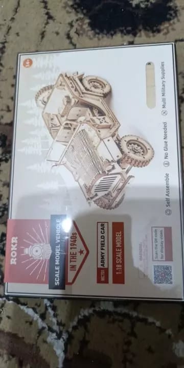 Customer photo review of ROKR Army Jeep Scale Model 3D Wooden Puzzle