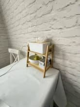 Customer photo review of 2-Tier Retro Bamboo Storage Shelf - Countertop Organizer for Kitchen & Dressing Table