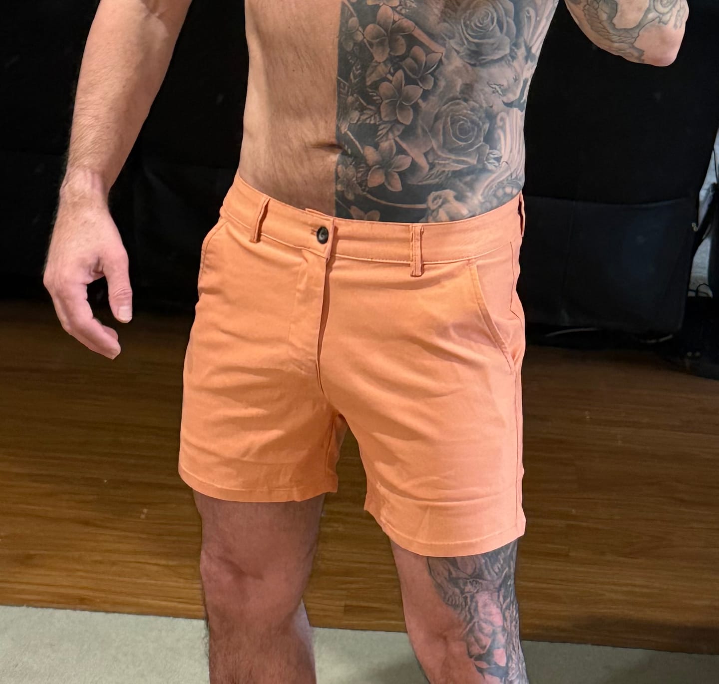 Customer photo review of Ultra-Stretch 5" Chino Shorts - Coral