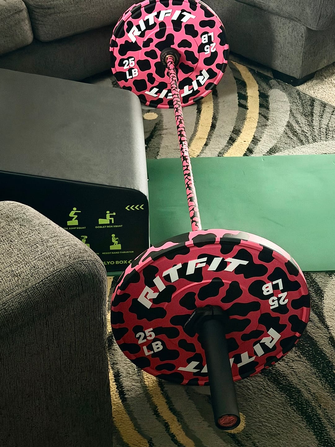 Customer photo review of RitFit 15kg Pink Leopard Olympic Training Barbell