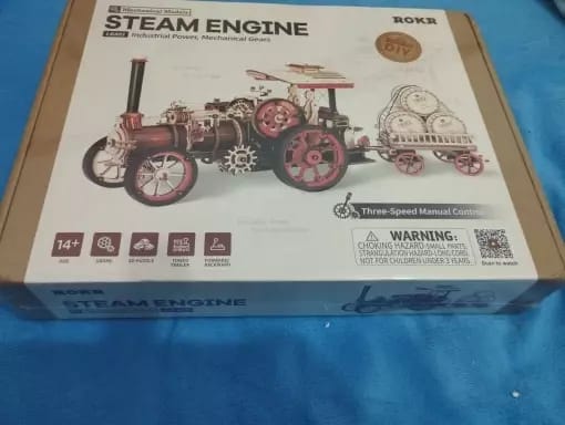 Customer photo review of ROKR Steam Engine Mechanical 3D Wooden Puzzle (Battery powered)