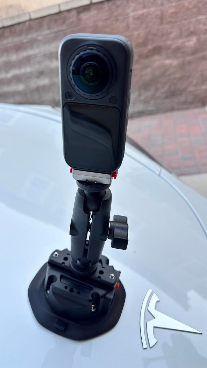 Customer photo review of 4.5" Electric Suction Cup Camera Mount
