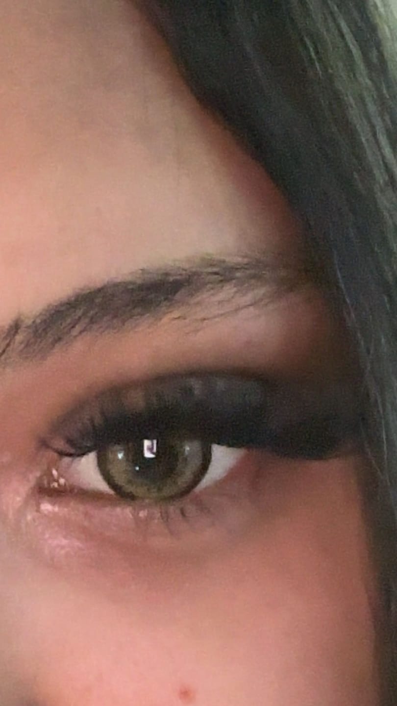 Customer photo review of Flavia Brown Colored Contact Lenses