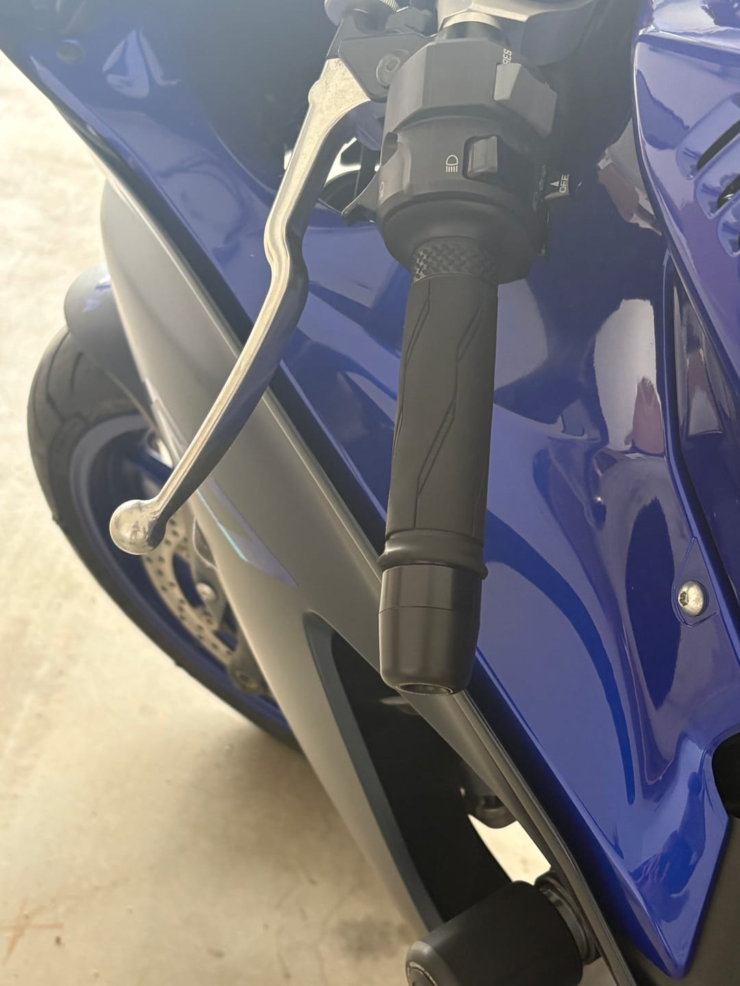 Customer photo review of Bar Ends for Yamaha R7 / R3 / MT03 & more