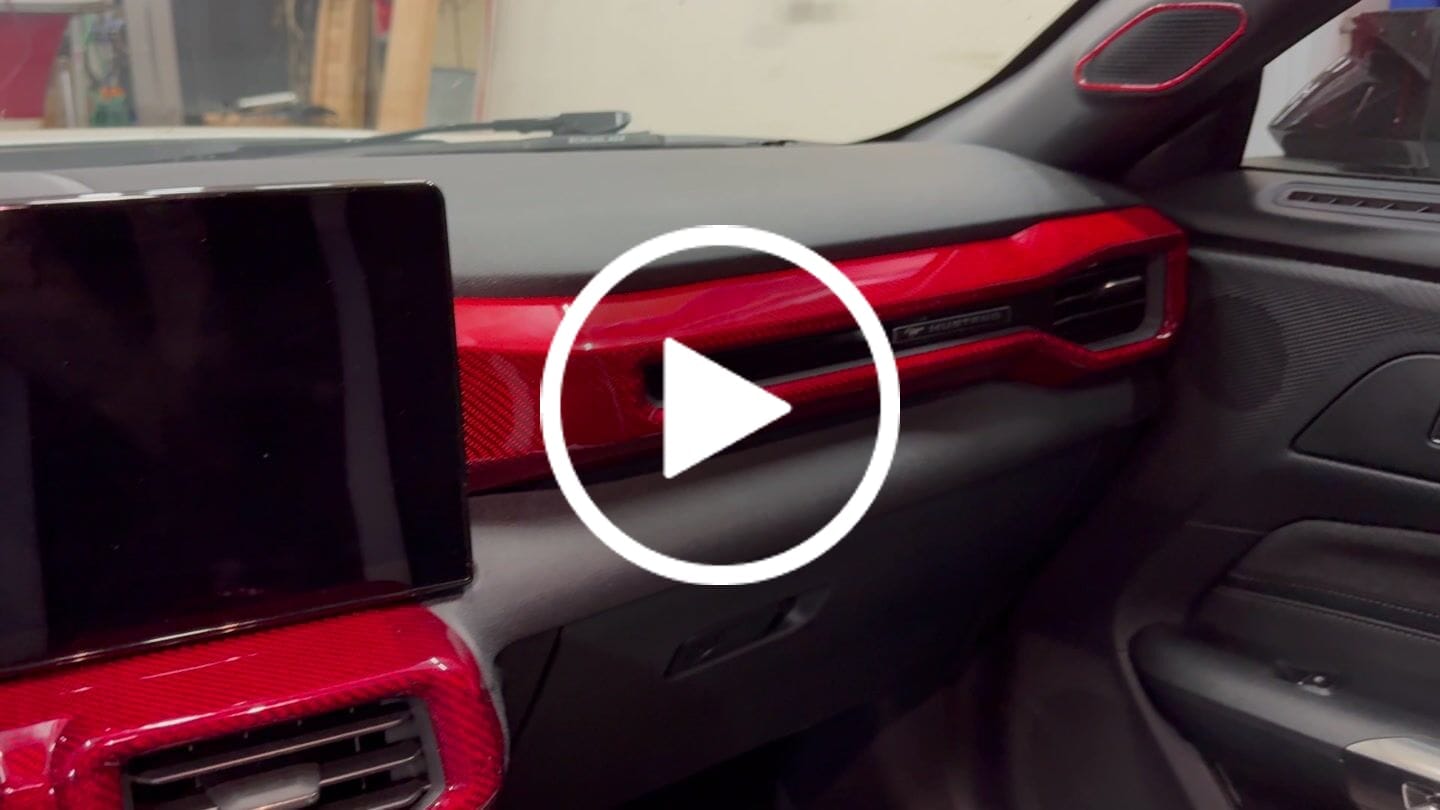 Customer video review of Real Carbon Fiber Passenger Side Dashboard AC vent Trim Cover for 2024+ Ford Mustang