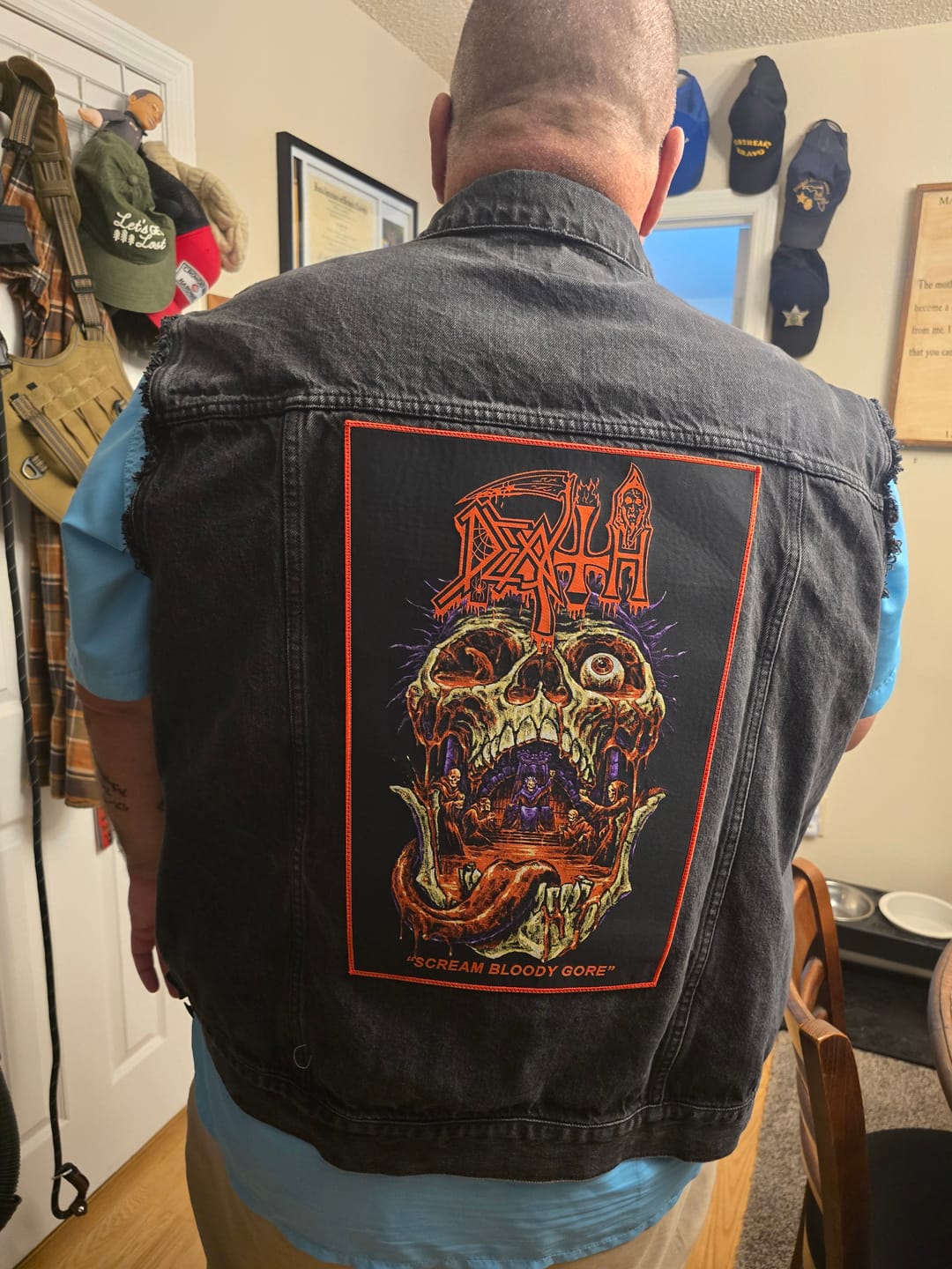 Customer photo review of Death - Scream Bloody Gore x Exclusive Noah Cutter Meihoff Art - Backpatch