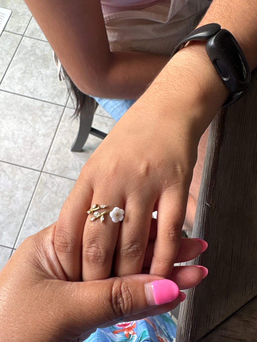 Customer photo review of White Blossom Flower Ring