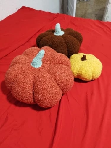 Customer photo review of Plush Seat Cushion Cute Pumpkin Throw Pillow Super Soft Waist Sofa Window Halloween Ornament