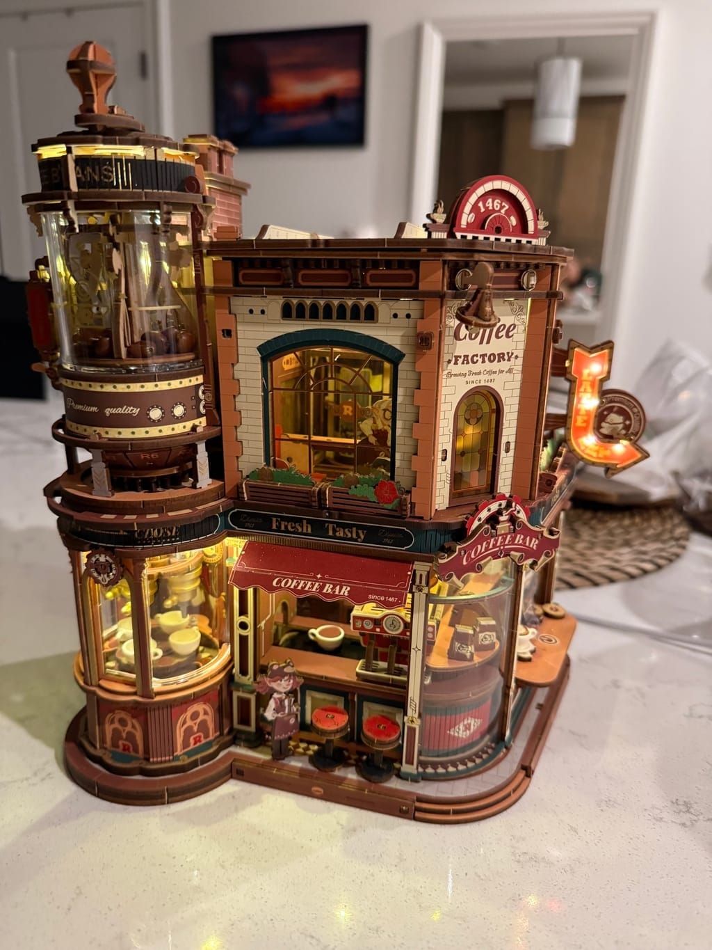 Customer photo review of ROKR Dream Coffee Factory EAB02 – Wooden Music Box Puzzle