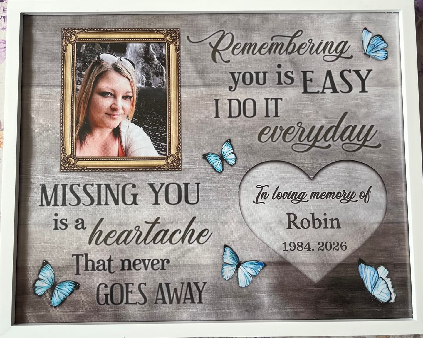 Customer photo review of Heartfelt Personalized Memorial For Loved One Poster for Loss - 'Heaven in Our Home'