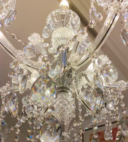 Customer photo review of Luxury Candle Gold Crystal Chandelier Floor Lamp