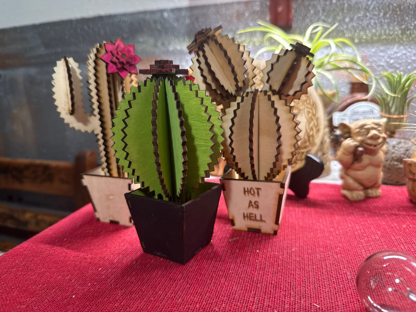 Customer photo review of Wooden Cactus Table Decor SVG Laser Cut
