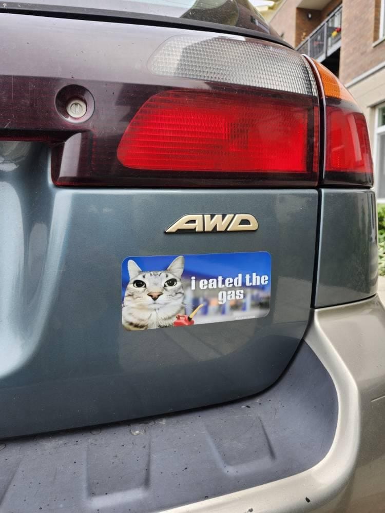 Customer photo review of i eated the gas / customizable text