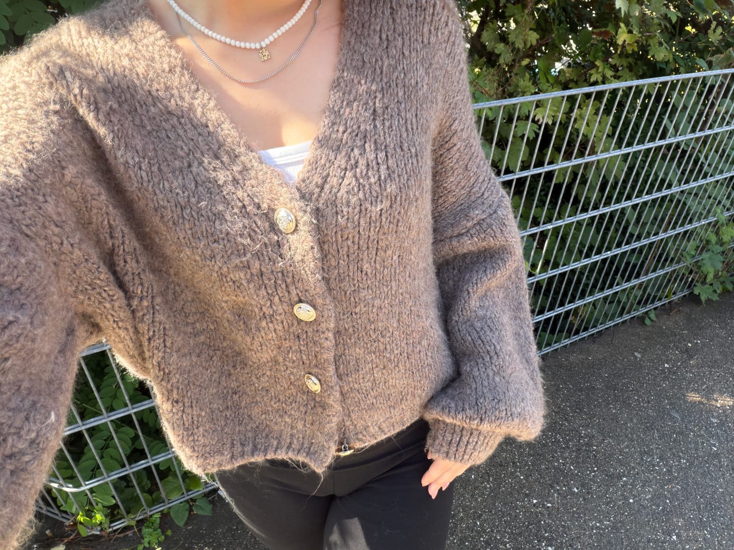 Customer photo review of CozyGlam Oversize V-Cardigan Short