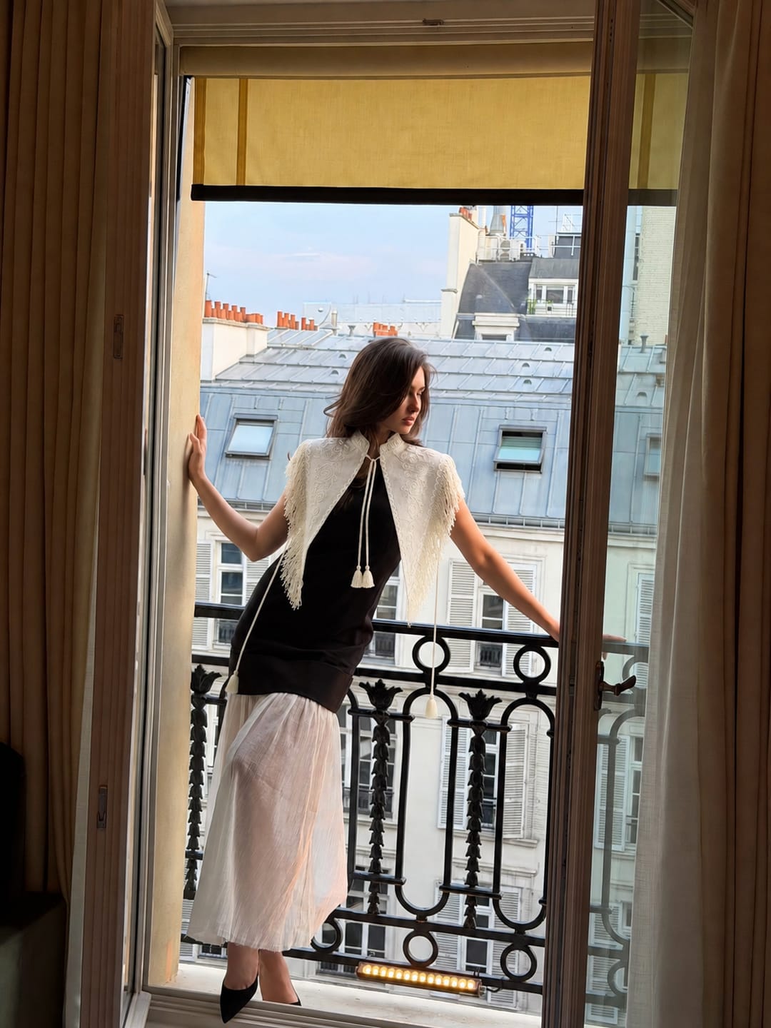 Customer photo review of Carlotta Fringe Cape
