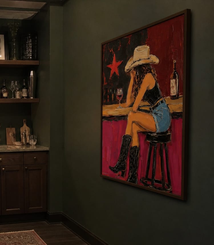 Customer photo review of Western Pop Art｜Crimson Bar Nook