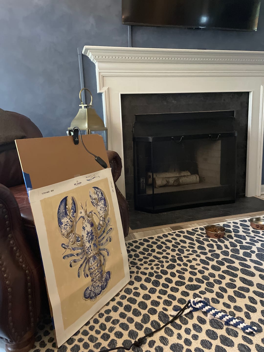 Customer photo review of Delft Lobster | Paint by Number