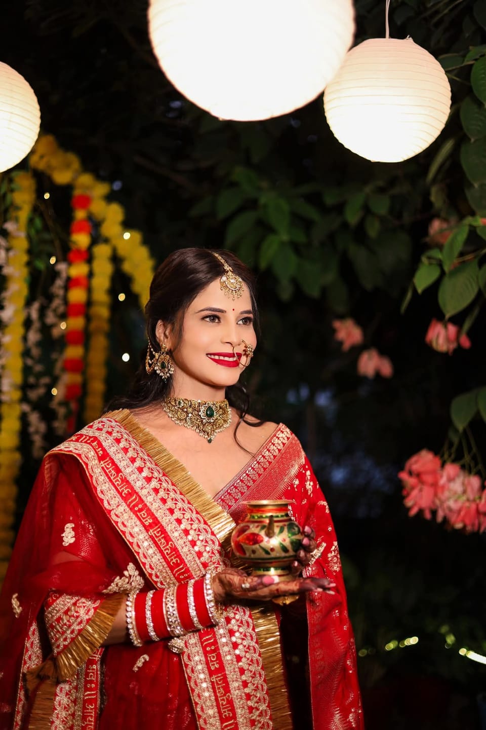 Customer photo review of Scarlet Red Banarasi Uppada Silk Saree