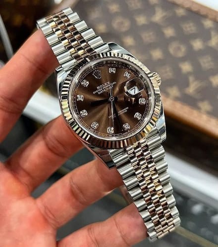 Customer photo review of Datejust 41MM 126331 Chocolate Diamond Dial Fluted Bezel Two Tone Rose Gold Jubilee Bracelet