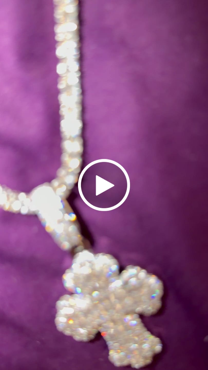 Customer video review of Baguette Cross Pendant in White Gold