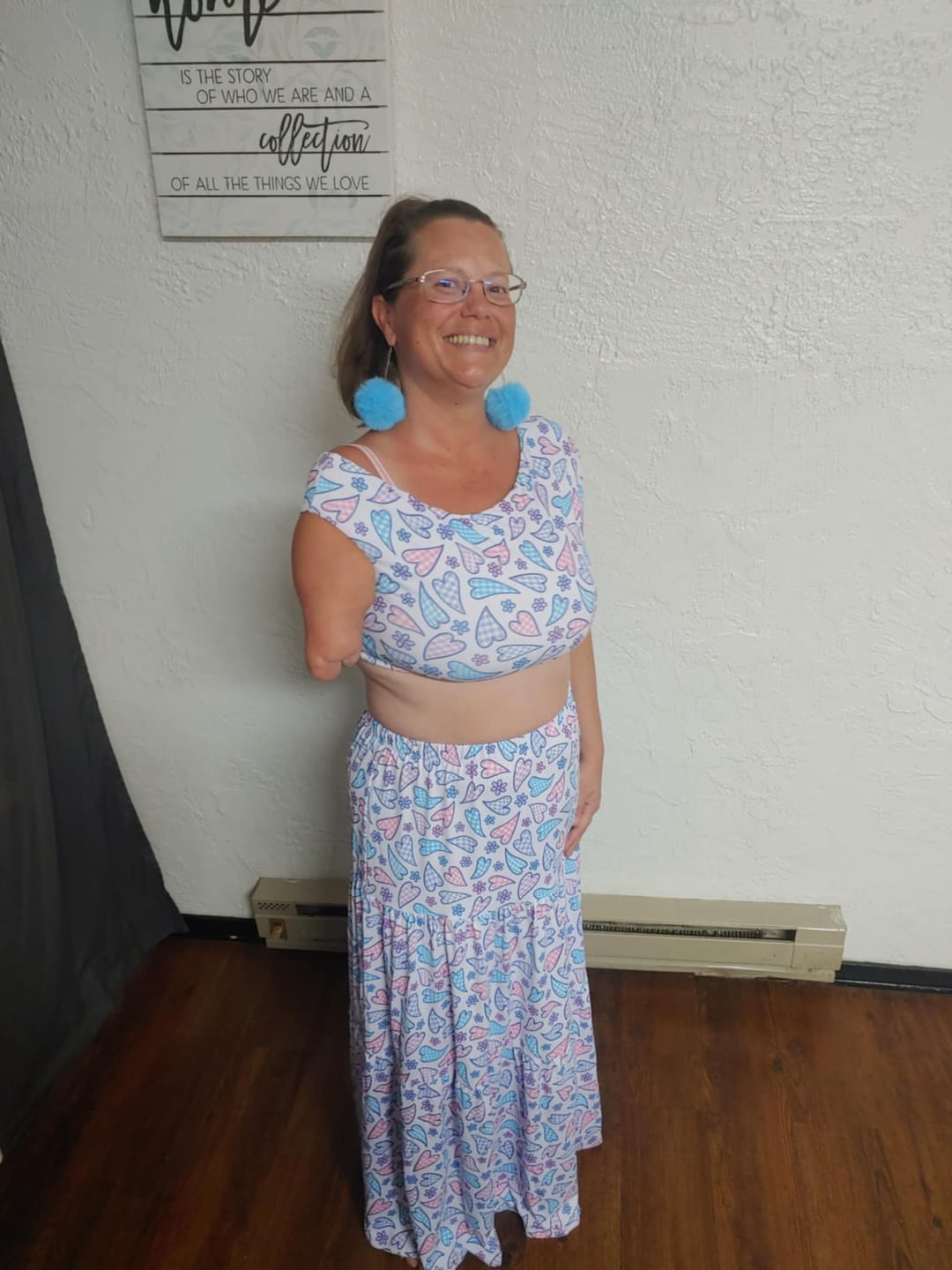 Customer photo review of Gingham Hearts Maxi Skirt