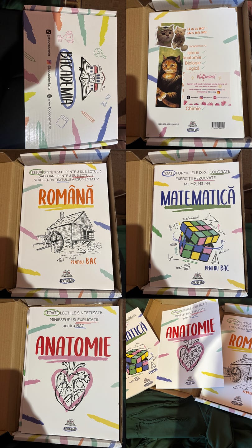Customer photo review of Pachet Bacalaureat (Română + Matematică + Anatomie clasele XI-XII) Bacademia