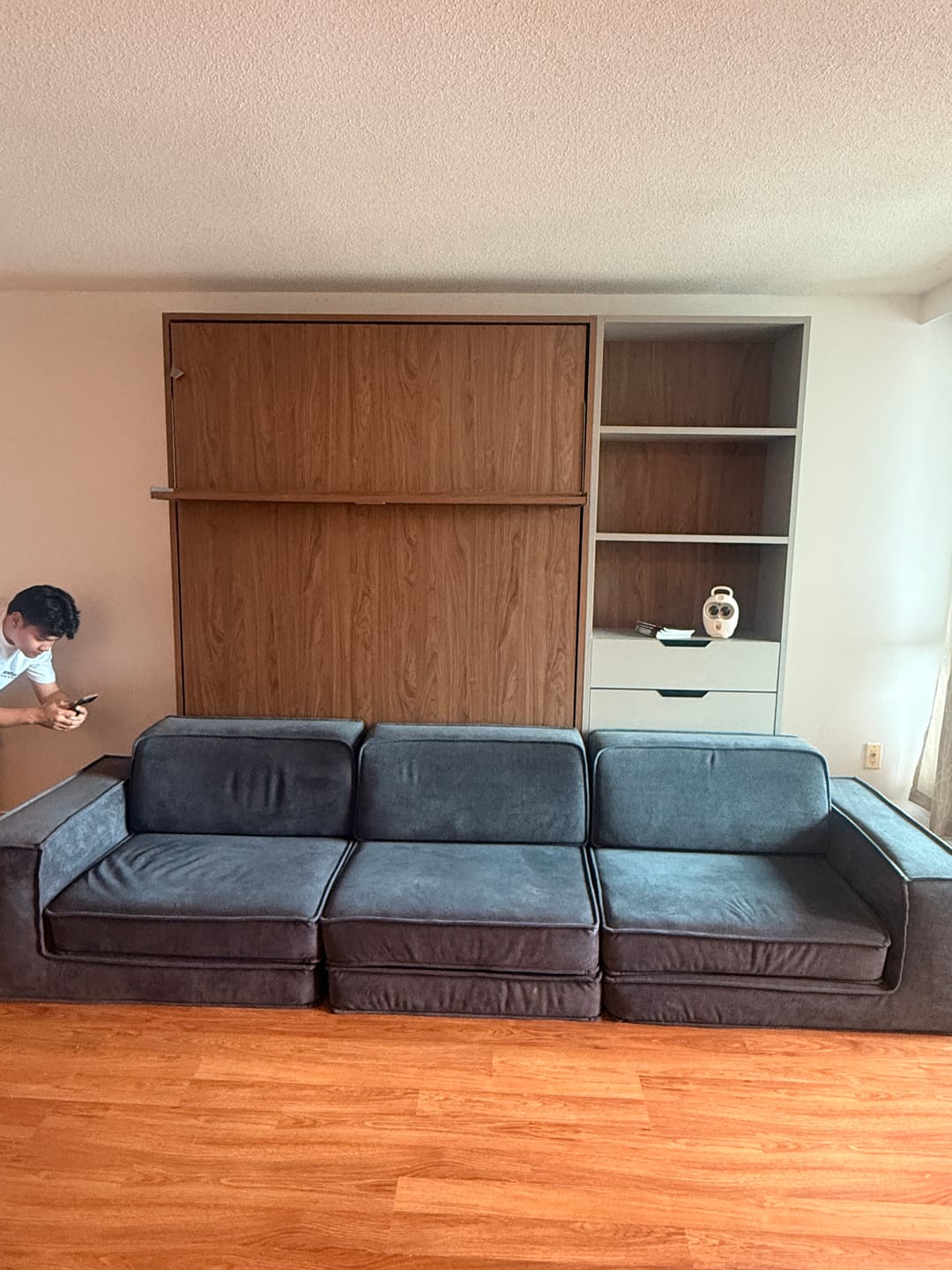 Customer photo review of Huddle Wall Bed with Shelf
