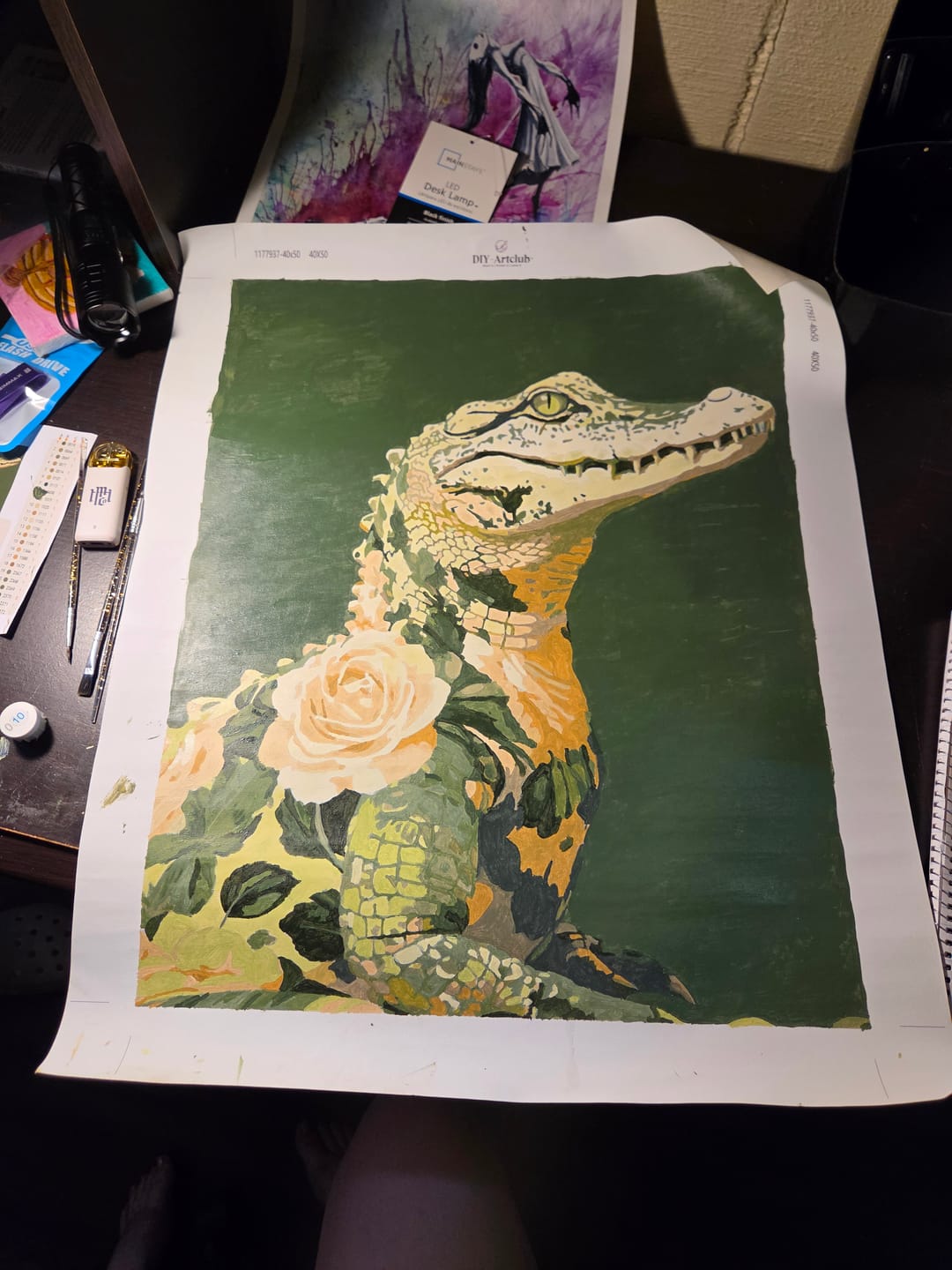 Customer photo review of One Fancy Gator | Paint by Number