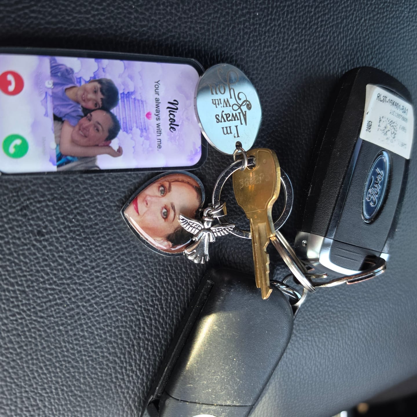 Customer photo review of The Call I Wish I Could Take Memorial Sympathy Gift Remembrance Keepsake Photo Personalized Acrylic Keychain