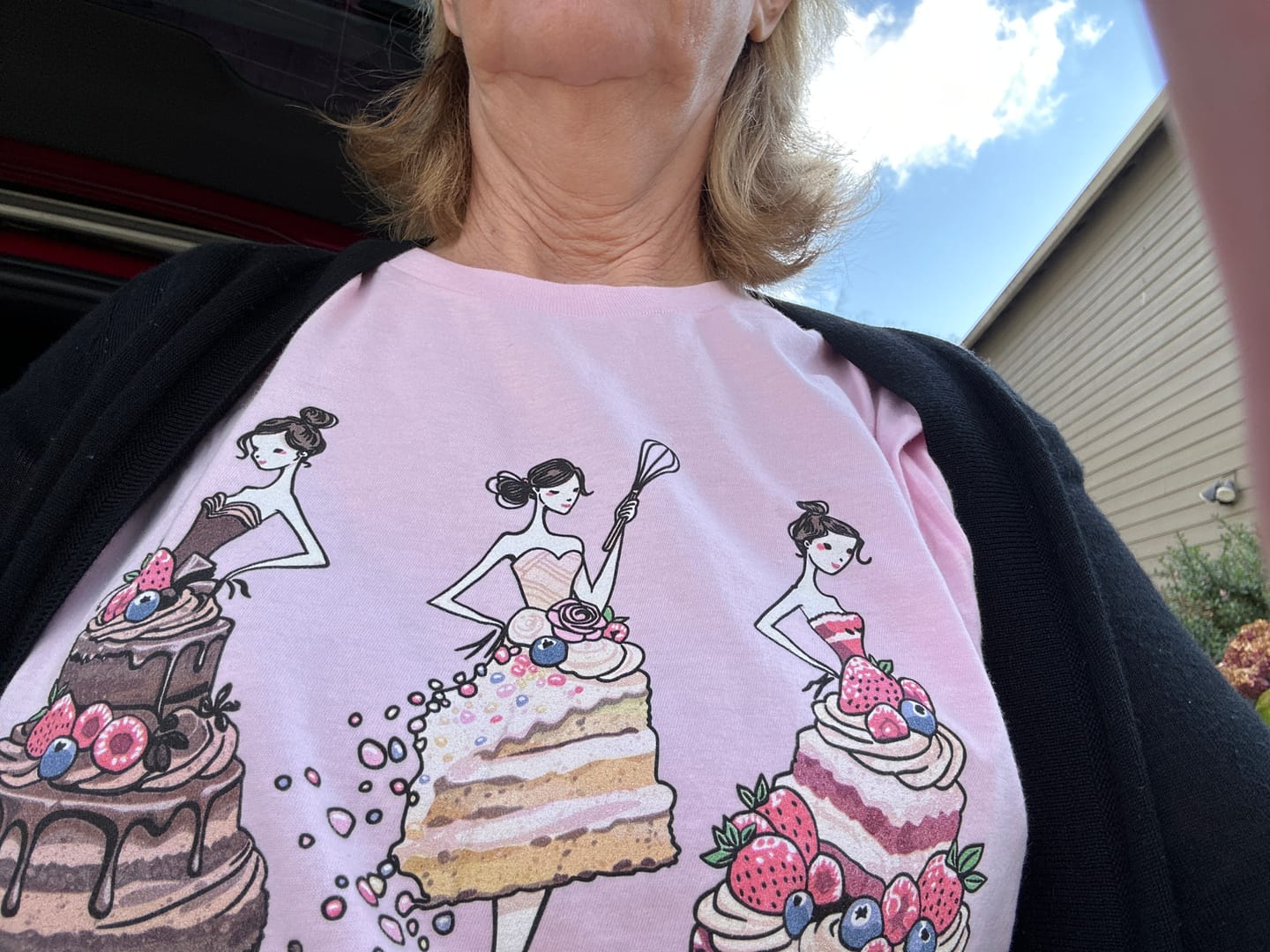 Customer photo review of Cake Trio T-Shirt
