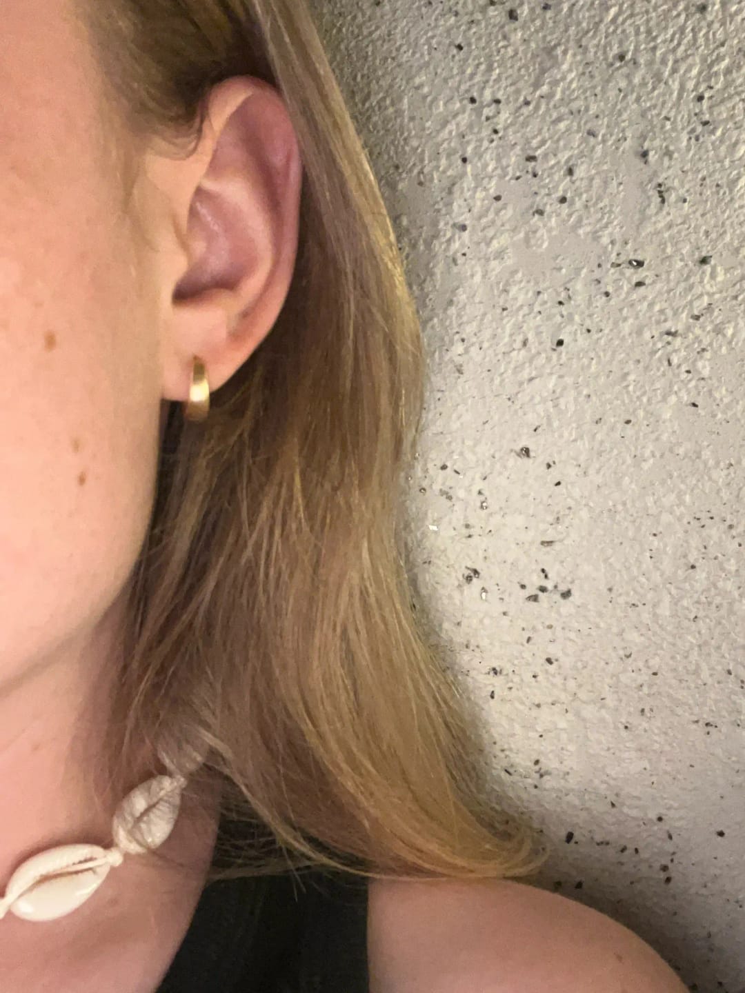 Customer photo review of PREMIUM STERLING SILVER HOOP EARRINGS