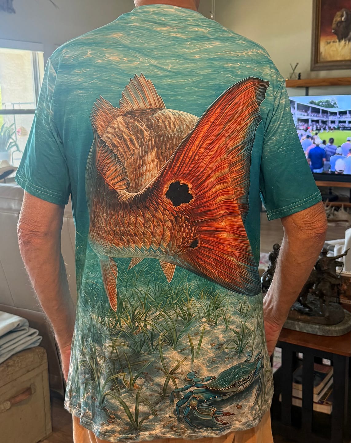Customer photo review of Pro Fishing Short Sleeve - Redfish Tailing Tide - AOS87