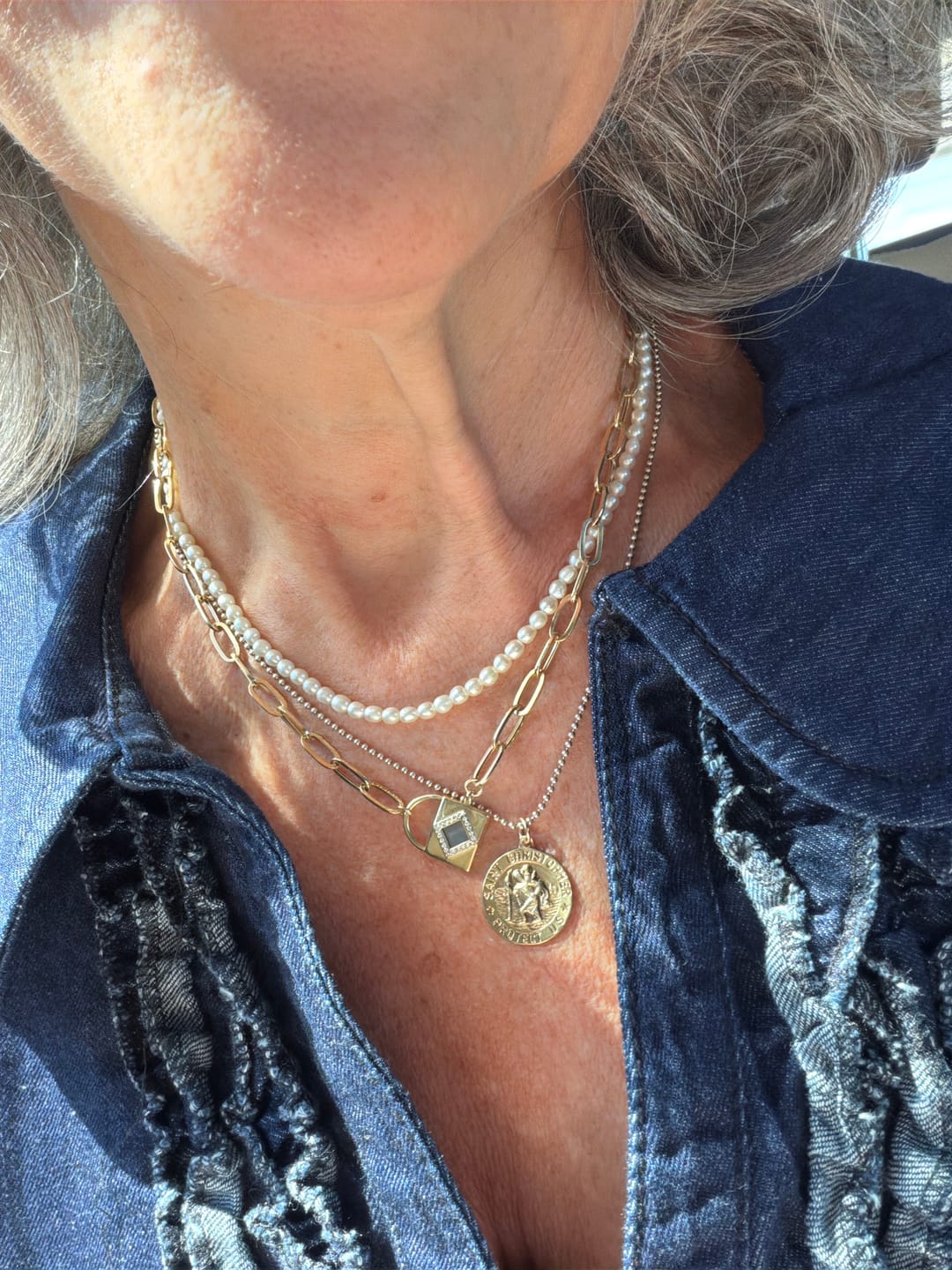 Customer photo review of 14k Solid Gold Shiny Locker Necklace