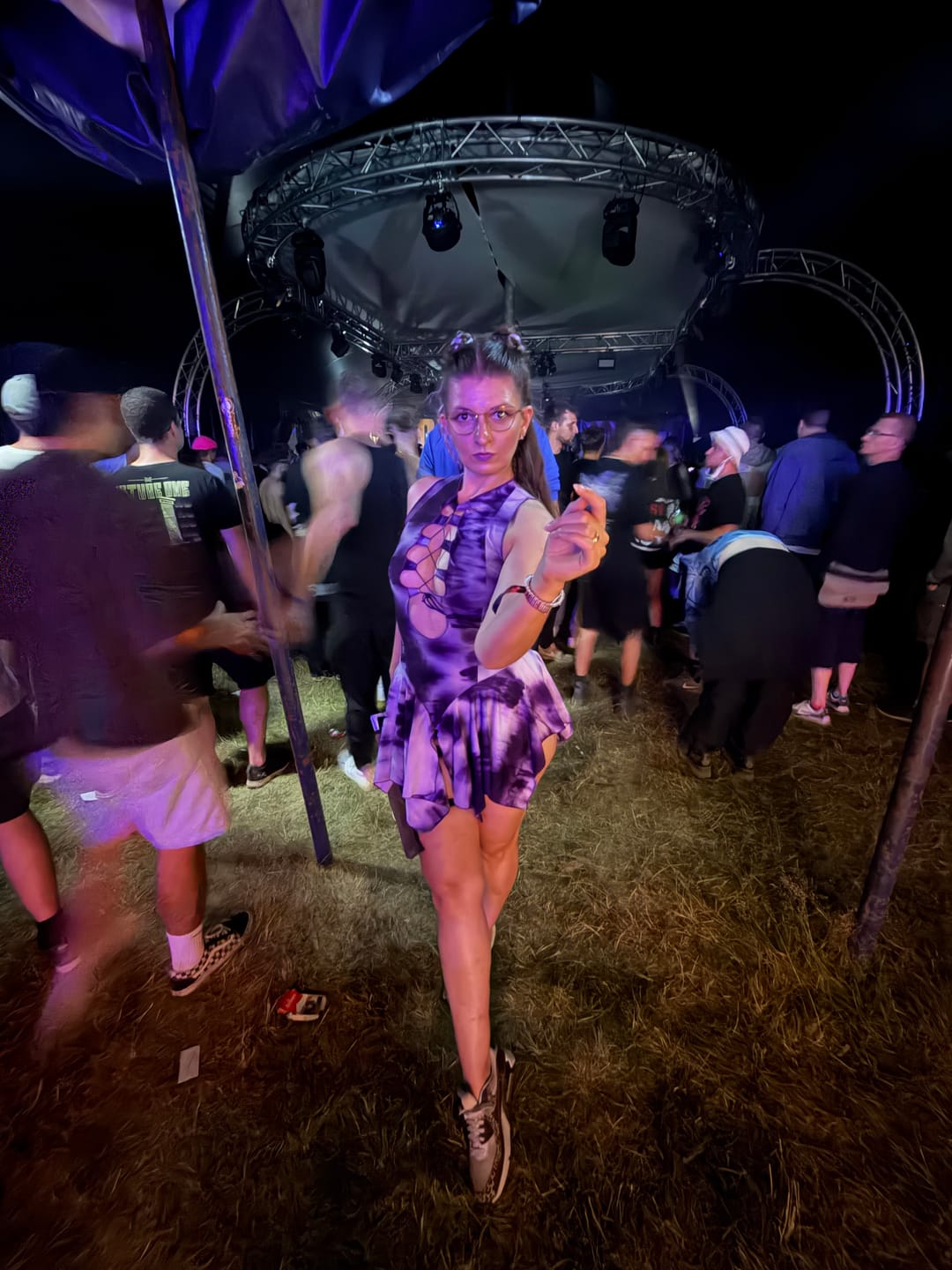 Customer photo review of Purple Tie Dye Pixie DRESS