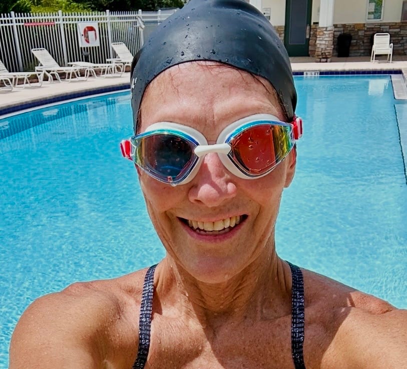 Customer photo review of NanoClear™ Recon Swim Goggles Sunrise Mirror - (Red)