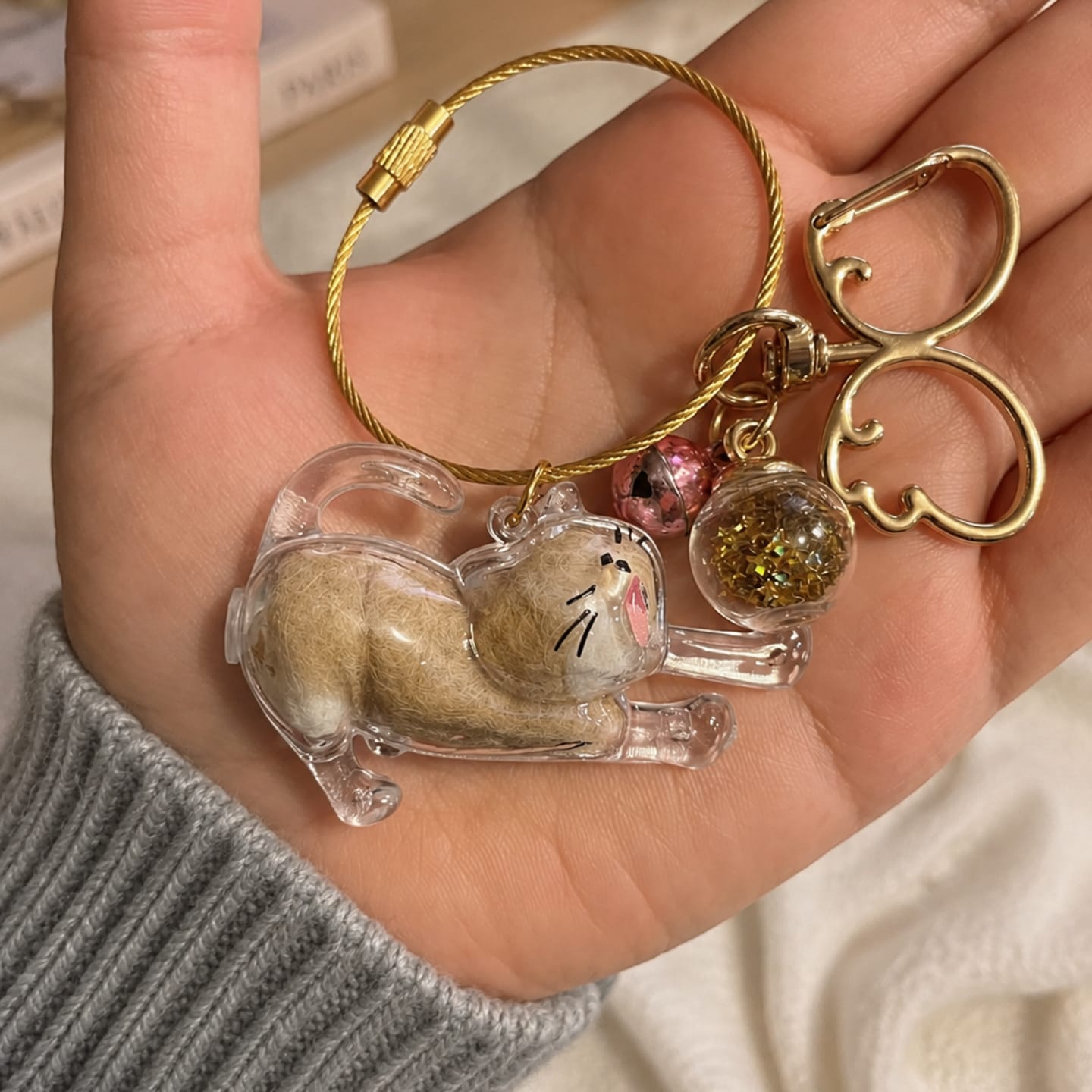 Customer photo review of Llavero para guardar pelo de mascota