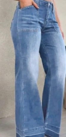 Customer photo review of Women's Wide Leg Denim Jeans