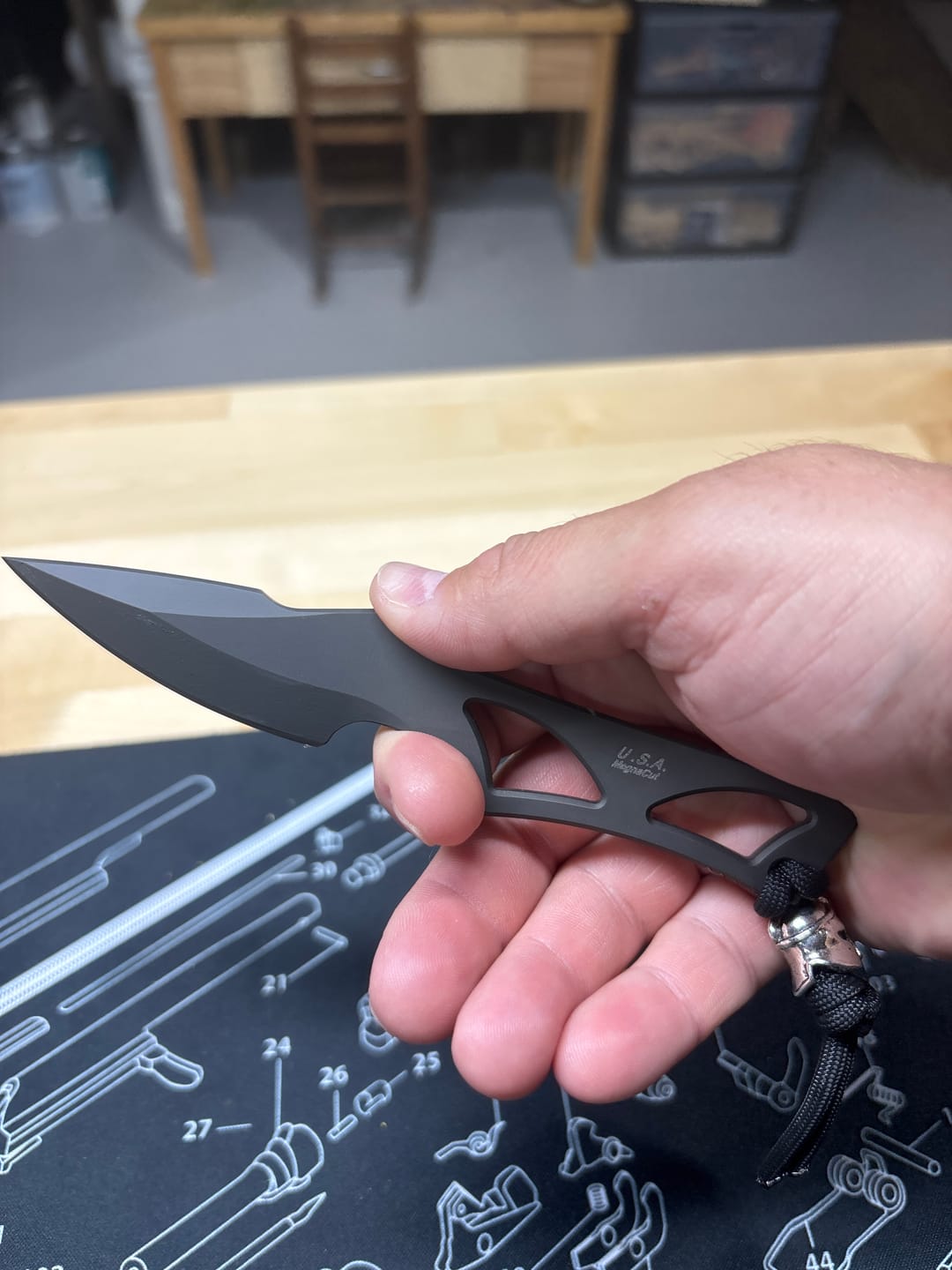 Customer photo review of Spartan Blades Enyo - Black MagnaCut, Skeletonized Fixed Blade, Kydex and Neck Carry - Made in USA (SB2BK)