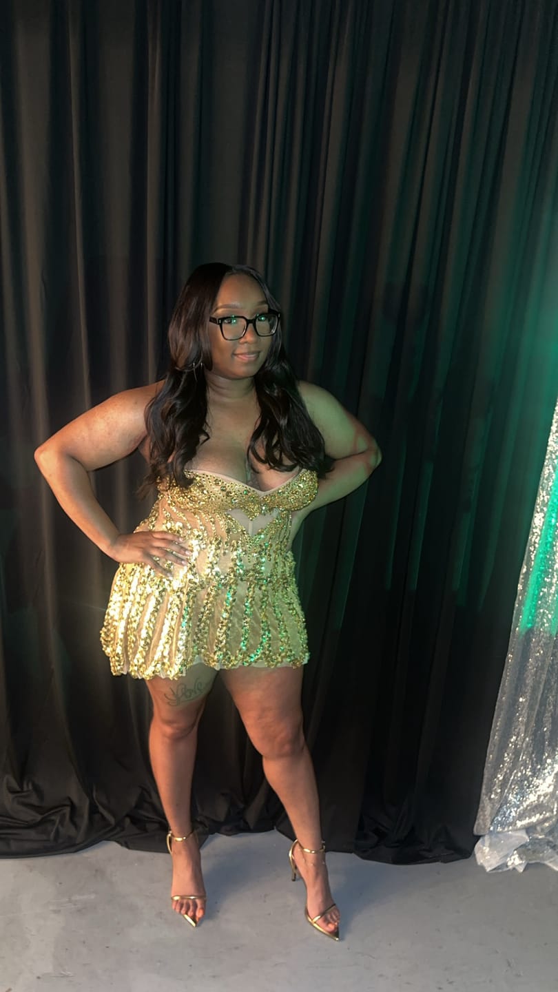 Customer photo review of 24K Birthday Mini Dress (Pre-Order)