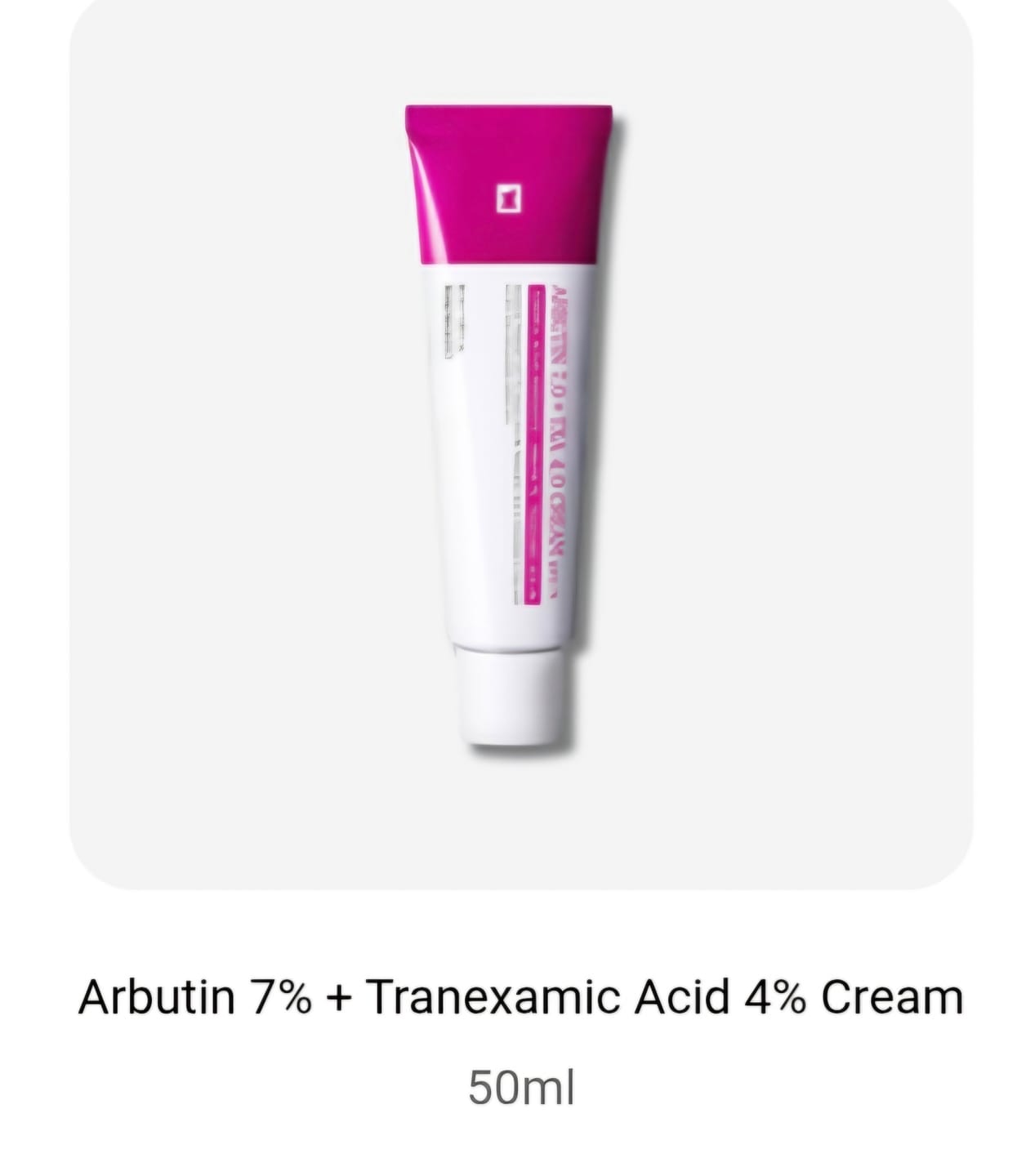 Customer photo review of Arbutin 7% + Tranexamic Acid 4% Cream