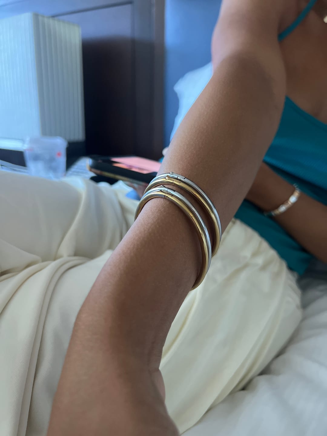 Customer photo review of Everyday Stackable Halo Bangle