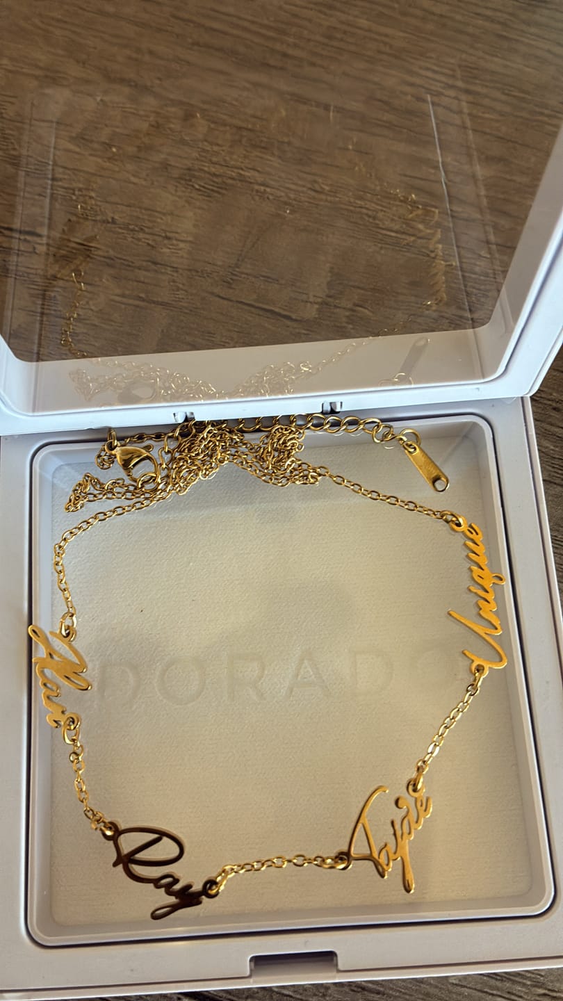 Customer photo review of Multi Name Necklace