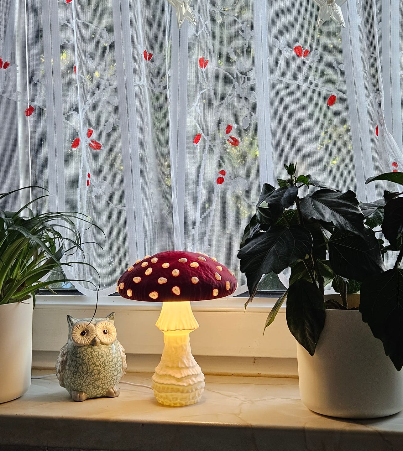 Customer photo review of Pilzlampe Fliegenpilz – Handgefertigte LED-Tischlampe aus Heidelberg